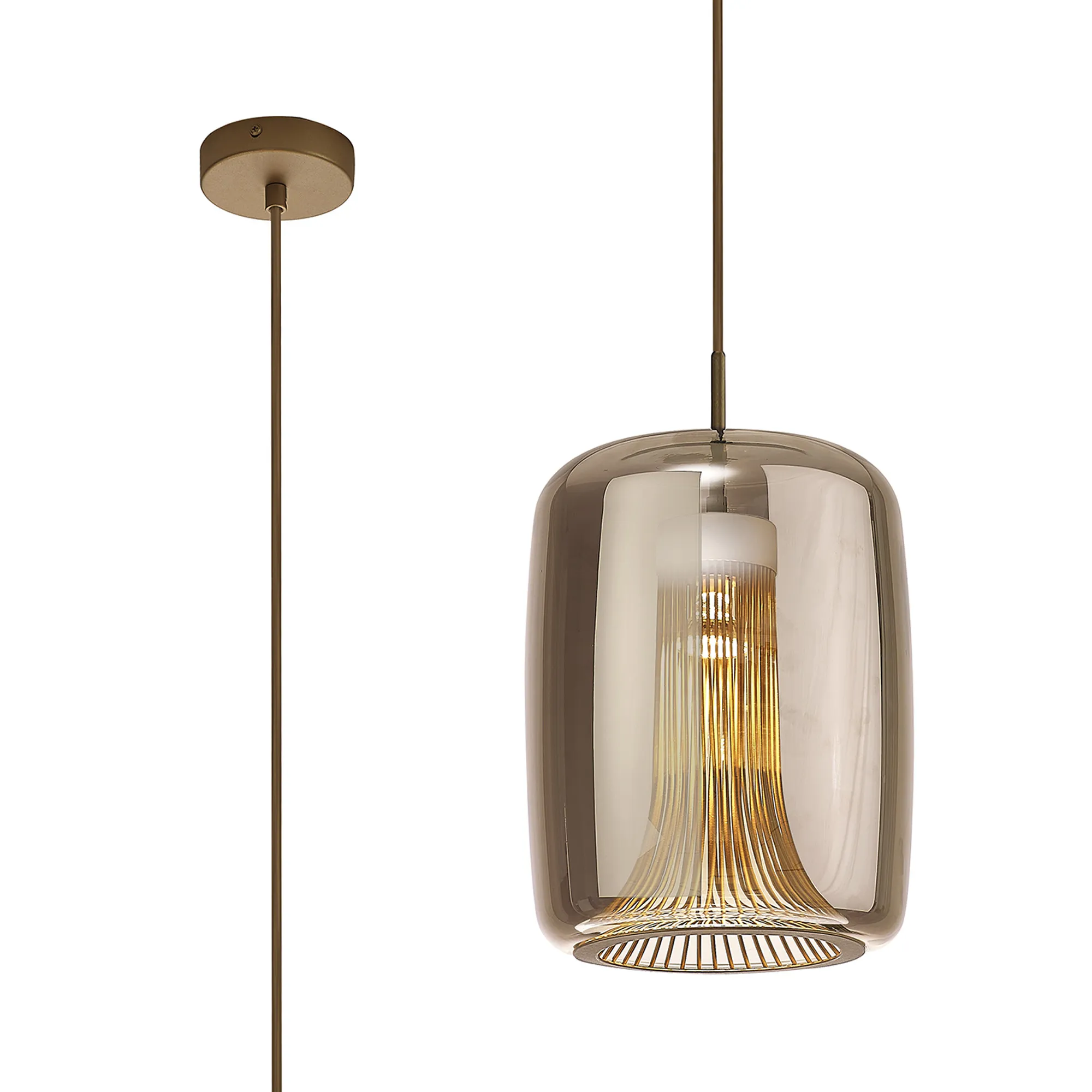 M8526  Kriss Cylinder Pendant 1 Light Bronze